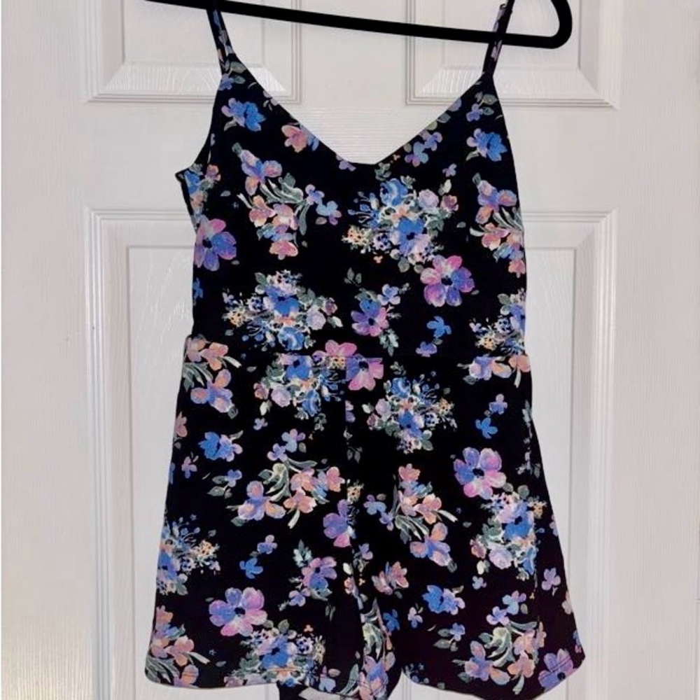 Floral Spaghetti Strap Romper